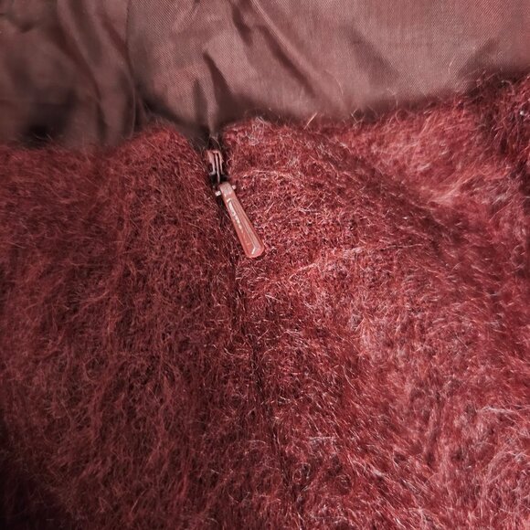 Anne Klein 2 Vintage Mohair Wool Burgundy Skirt - Picture 5 of 9
